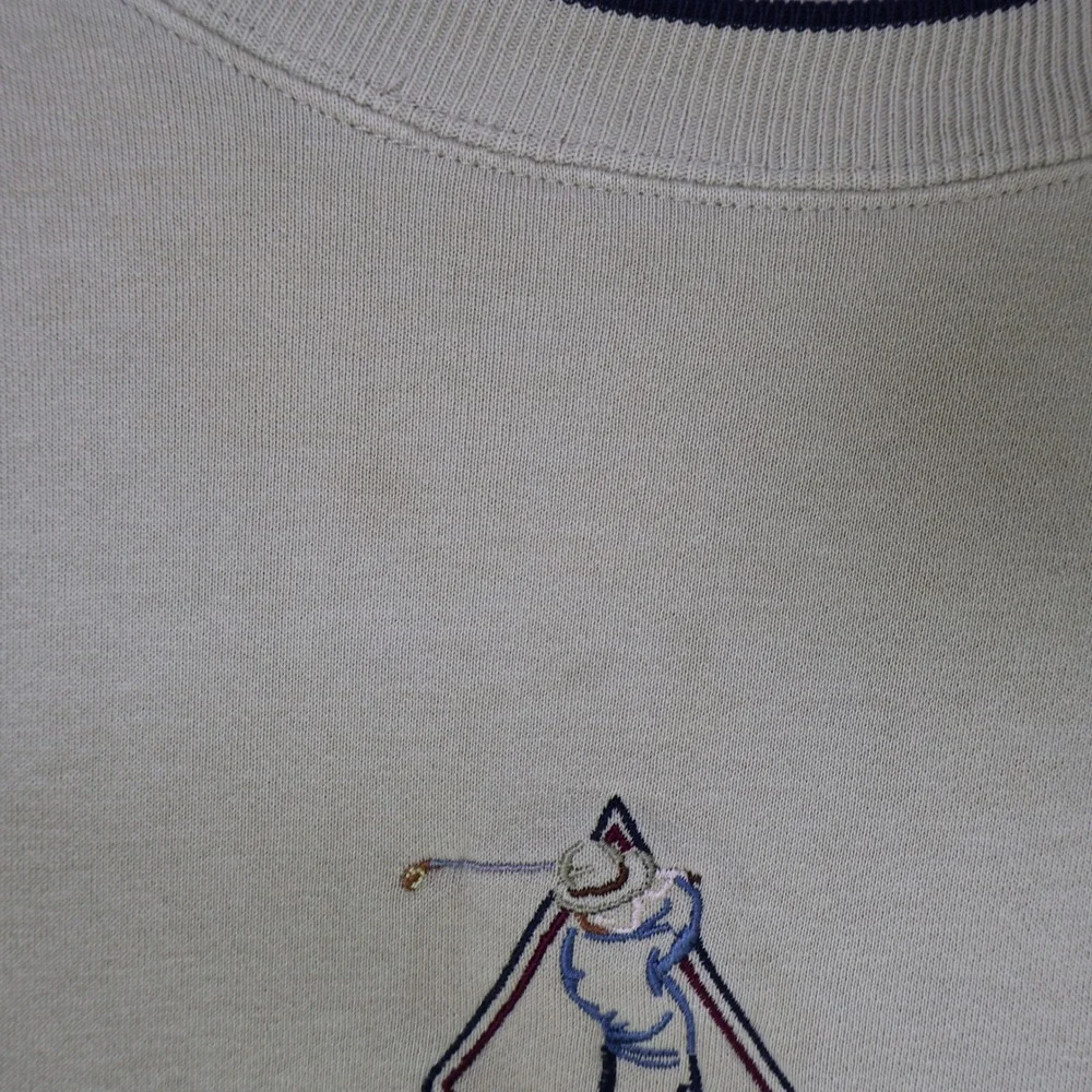 Vintage 90s MC Sport Golf Embroidered Crewneck Sweatshirt 2X Beige Oversized‎